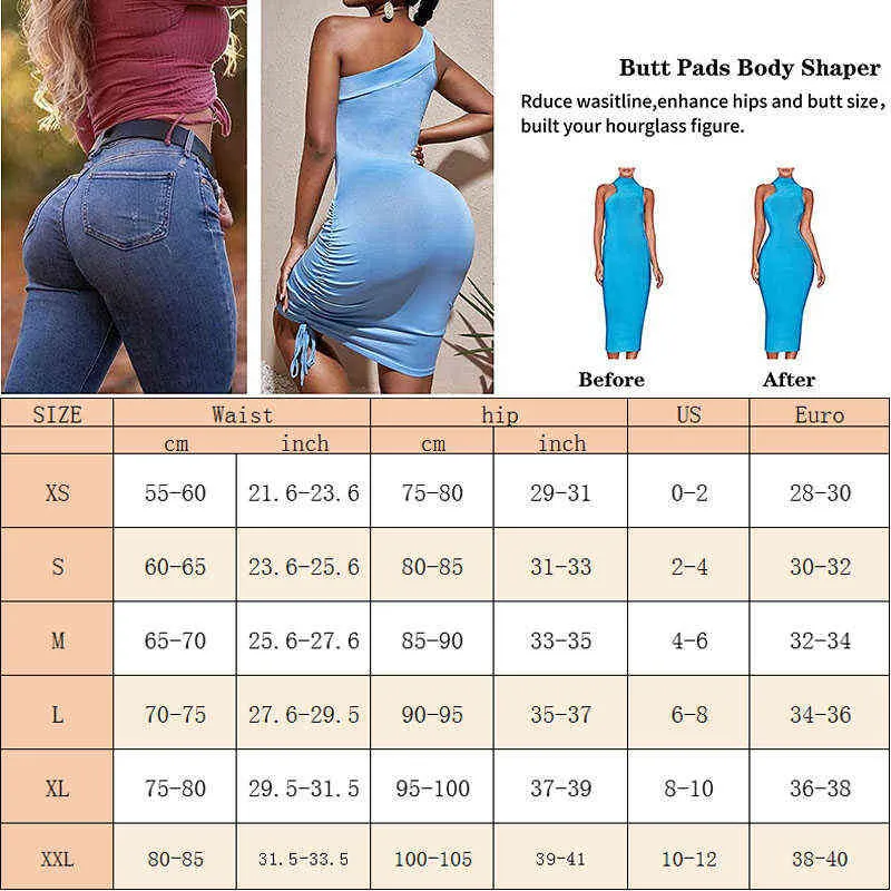 Guudia Women Shapers Hip Enhancer One Piece Butt Briefs High Waist Padded Underwear Butt Lifter Shapewear Tummy Control L220802