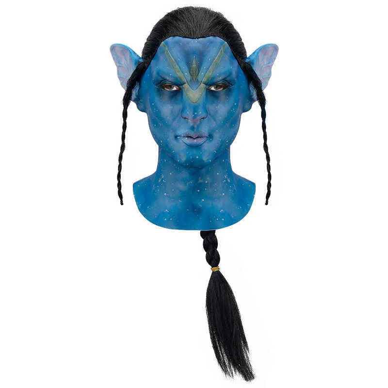 Avatar LaTex Mask Halloween Party Cosplay Movie Adult Movie Avatar Mask de carnaval Festume Festa T220727