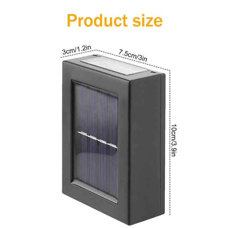 PCS Smart Solar Light Outdoor Lighting Super Bright Waterproof Wall Lamp Balcony Garden Decoration Staket Lätt solsken J220531