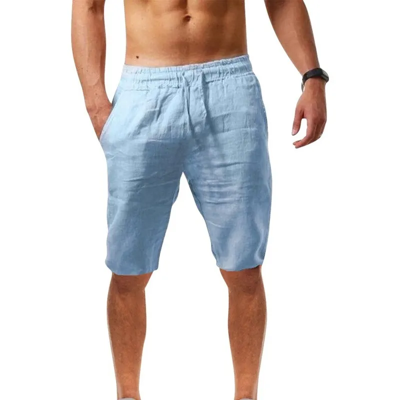 Sommarstil män s casual sportbomull och linne bekväma mode shorts jogging byxor m 2xl 220715