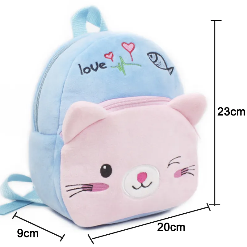 Mode Kinder Schultaschen 3D Cartoon Druck Plüsch Kids Rucksack Kindergarten Jungen und Mädchen Schultaschen Mini Rucksack Bücher Tasche 220425