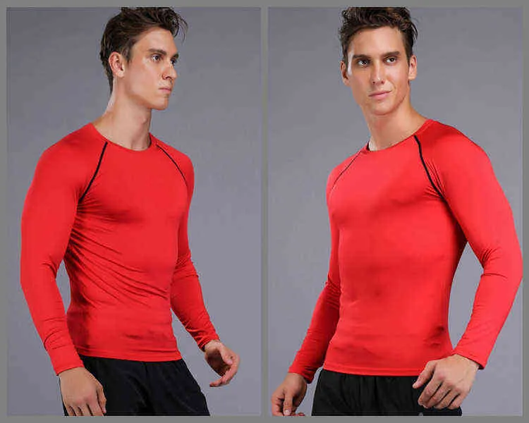 Long sleeve tshirt Compression Tights Men Fitness Running Shirt Breathable Quick dry Long Sleeve Sport Rashgard Gym Clothing L220704