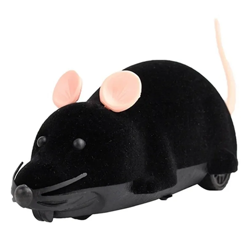 Mini Funny Simulação Controle remoto sem fio RC Camundongos de rato eletrônico de rato brinquedo Toy Plástico Flocking Halloween Xmas para PET 220621