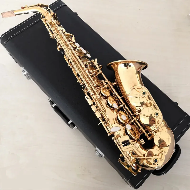 Mosiężna pozłacana e-stroja profesjonalna saksofon oryginalna saksofon saksofonu Yas-82Z model jeden na jeden