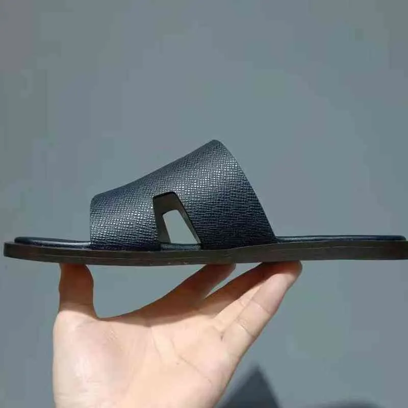Designer Men Slippers Sanals Izmir H Erme Mens Canton Counter High Quality Cuir Mens Chaussures plage Flip Flips Casual WT745517291