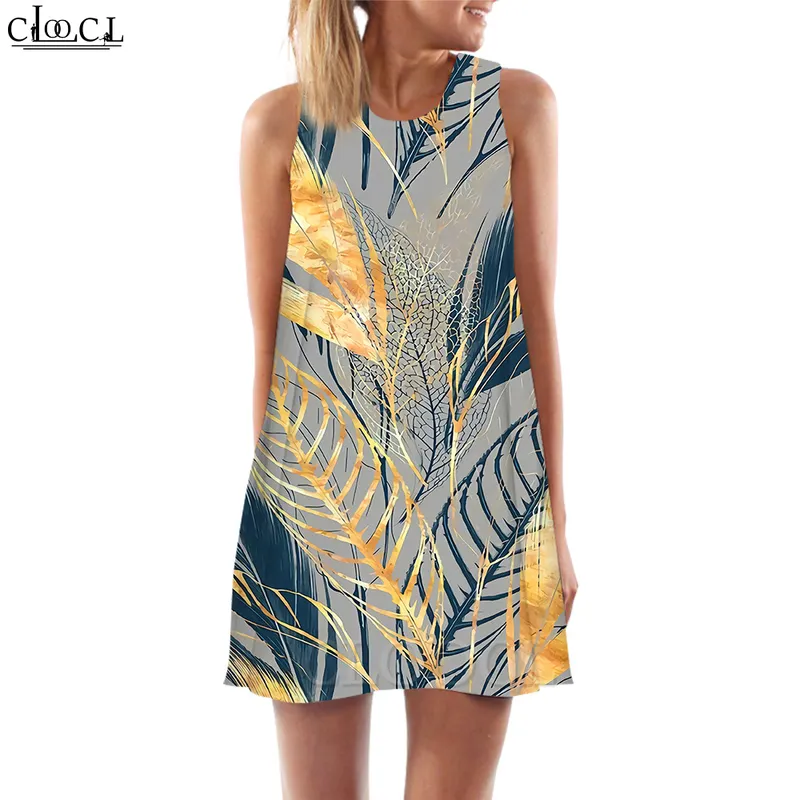 Women Tank Tops Dress Spring Landscape Graphics 3D Printed Loose Dress Sexig kort Summer ärmlös klänning Kvinnor 220616