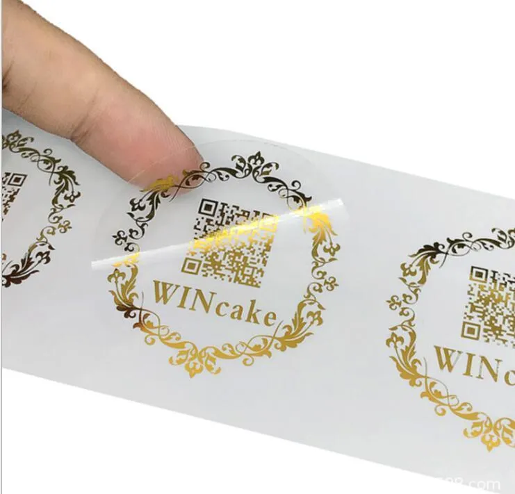 Customized round and other shapes stickers transparent gold foil black personalize your own used for weddings gift box 220618