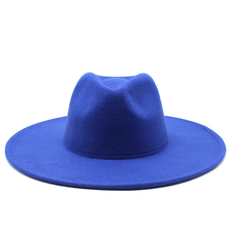 Sombrero Fedora de ala ancha clásico, sombreros de lana blancos y negros, sombrero de invierno triturable para hombres y mujeres, sombreros de Jazz para Iglesia de boda Derby 2207051457960