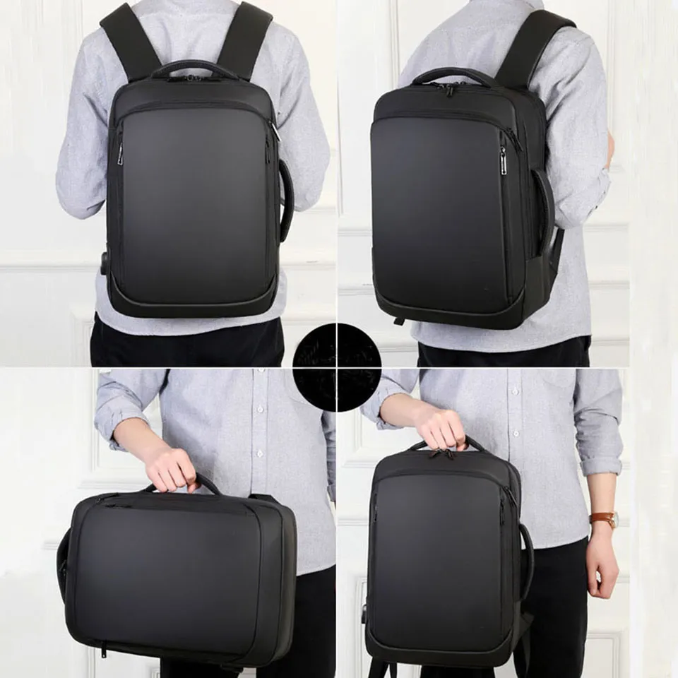 HBP 15 6 بوصة محمول على ظهره على ظهر Backback Mens Business Notebook Mochila Mochila مقاومة للماء Pack USB Bag Bag Bagpack 2023 Male Backpa212Q