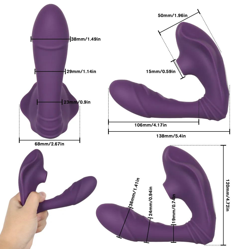 Vasana 2 In 1 Orgasme G-Spot Zuigen Clit Vibrator Clitoris Met Dildo Stimulatie sexy Speelgoed Voor Vrouwen