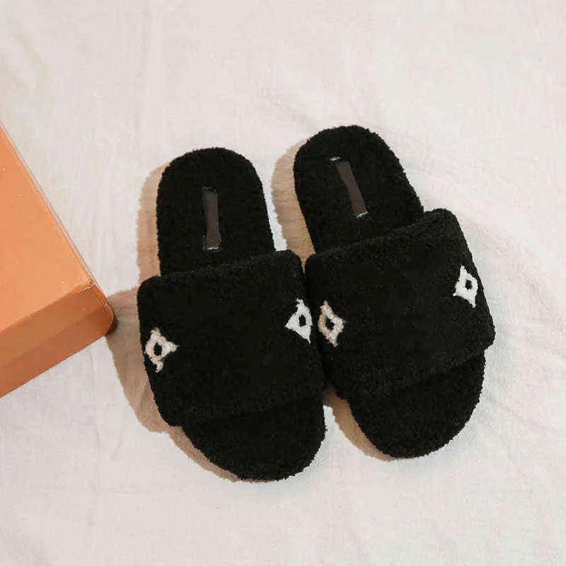 2022 NEW Designers Winter Luxurys Women wool Slippers fur Fluffy Furry Warm letters Sandals Comfortable embroidery Flip Flop size 36-42 ifashion0423