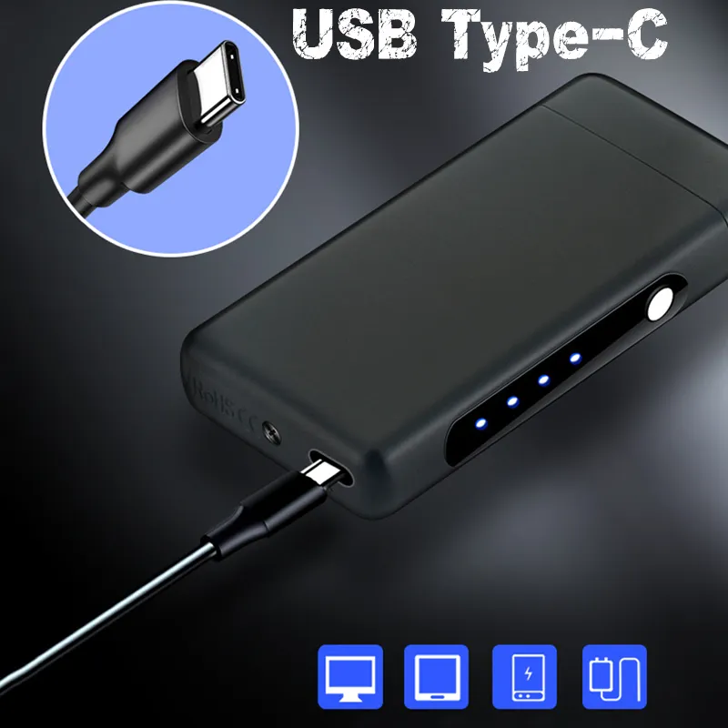 더블 아크 전기 라이터 충전식 Flameless Windproof 야외 라이터 새로운 USB TypeC 충전 플라즈마 담배 라이터 3974437