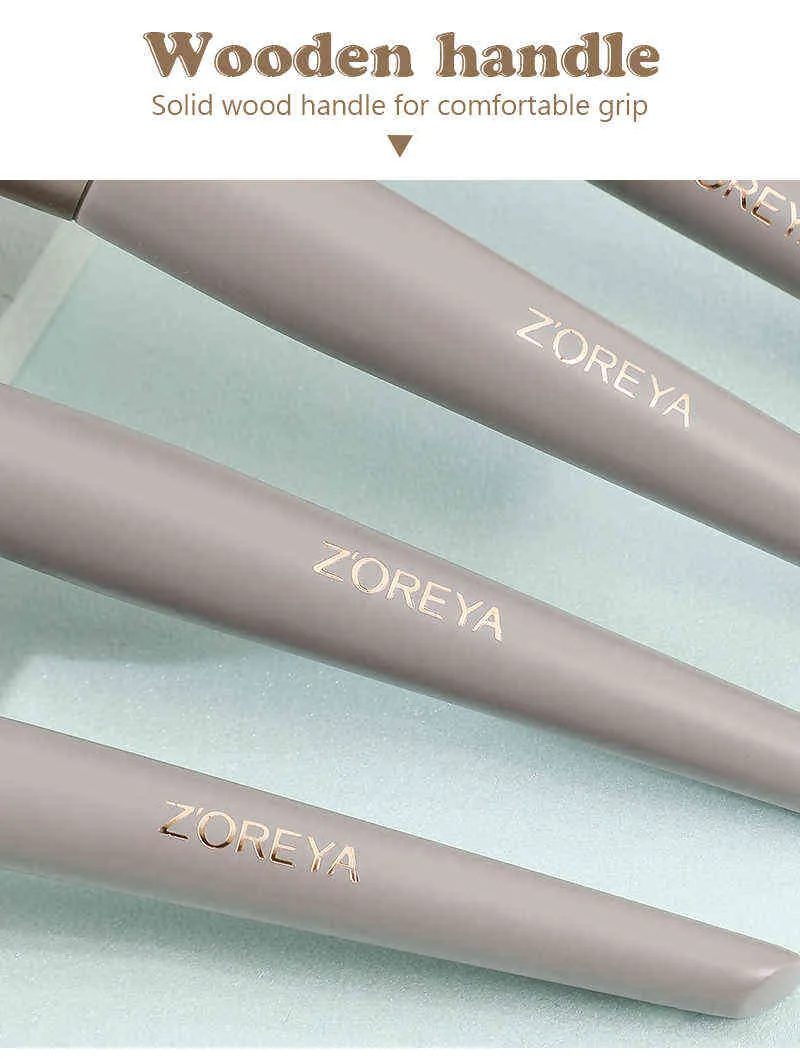 Makeup Tools Zoreya Brush Eyeshadow Set Kit Soft Fiber Eye Face Professionell Kosmetisk Syntetisk Hårlåda Present220422