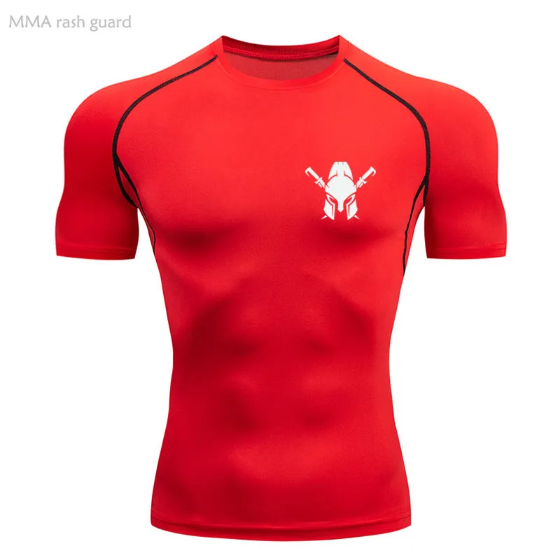 Högkvalitativ komprimeringskjorta Män korta sportkläder MMA Fitness T-shirt sport snabb torr sommarrundhals T-shirt 4xl 220518