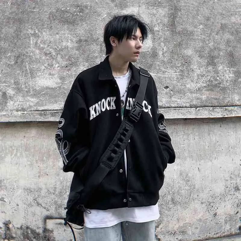 Harajuku Jacket Man Contrast Windbreaker Sleeve Pu Leather Coats Embroidery Jaded Casual London Baseball Jackets Women Korean
