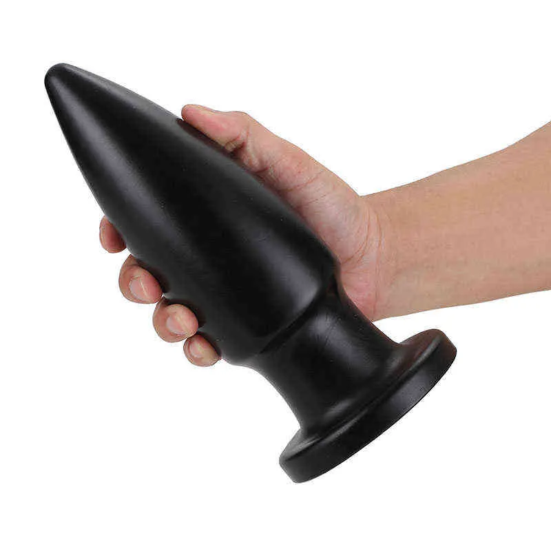 Nxy Anal Toys 3 Sizes Thick Screw Penis Plug Masturbation Anus Expander Sucker Simulation Soft Flesh Dildo Prostate Massage Adult Product 220420