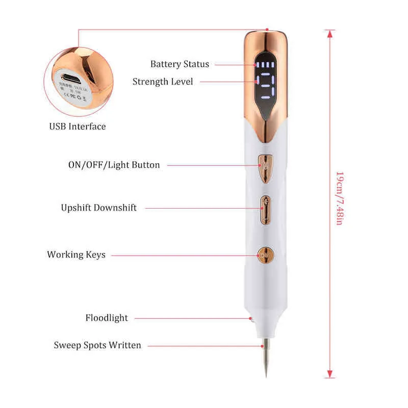 Lazer plazma kalem köstebek işaretleme dövme çırpma siğil etiketi çıkarma kalemi Koyu nokta kaldırıcı yüz lcd cilt bakım araçları güzellik makinesi 220507