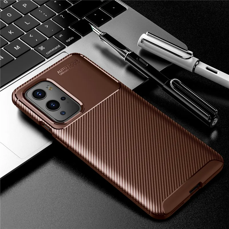 Cases For OnePlus 9 Pro 8 Pro Case Carbon Fiber Back Cover Soft TPU Shockproof Silicone Case for Oneplus 8T Nord N10 N100 Funda Case