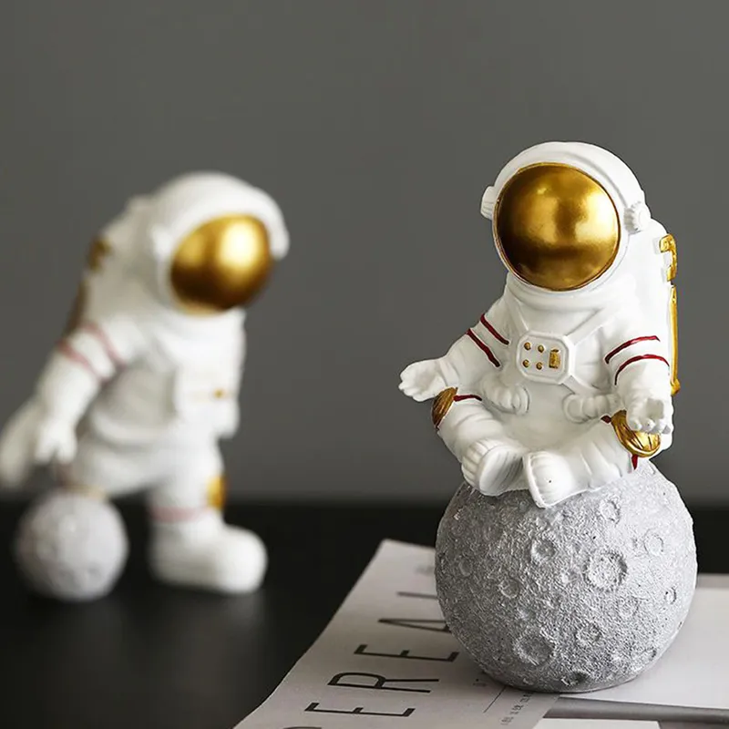 Astronaut Figurines Rzeźba Rzeźba Nowoczesne dekoracje Miniatury Ozdoby Stołu Kosmonaut Dekoracyjne 220811