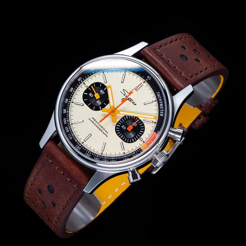 Sugess 1963 Chronograph Mechanical Wristwatches Seagull St19 Swanneck Movement Pilot Mens Watch Sapphire Crystal Retro Xmas Gift 21808818