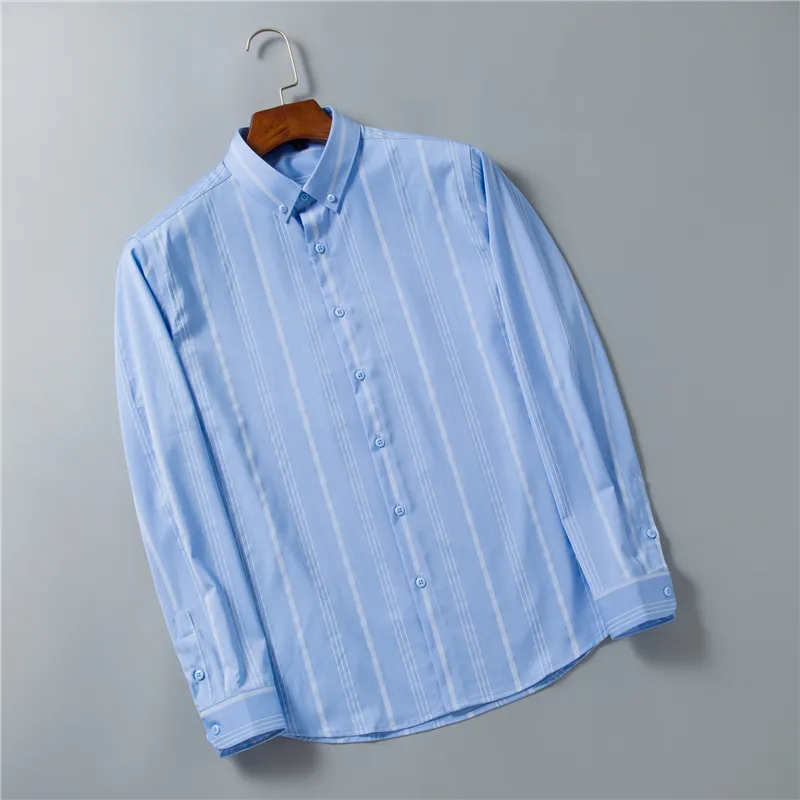 SHAN BAO Осень Роскошная Высококачественная мужская полосатая рубашка с длинным рукавом из бамбукового волокна Деловая повседневная свободная рубашка для свадебного банкета 220516