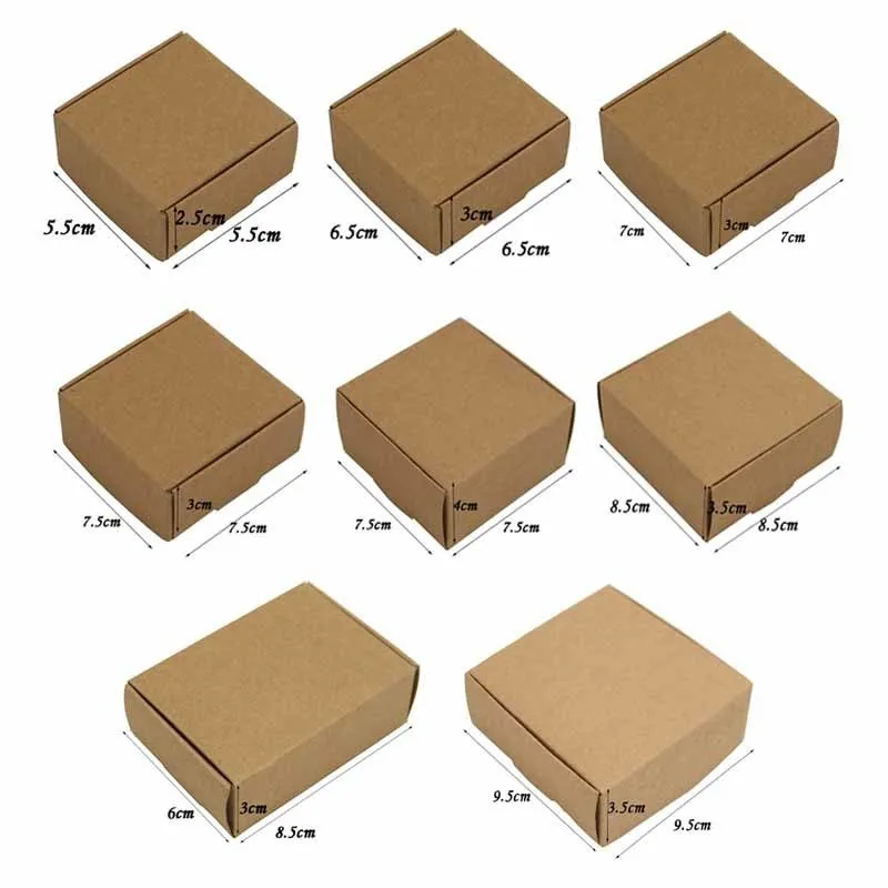 50 stks Kraft Paper Candy Box Handmade DIY Soap Sieraden Geschenk opslag Verpakking Tas Home Kerstfeest Gefoort Wedding Decoratie 220427