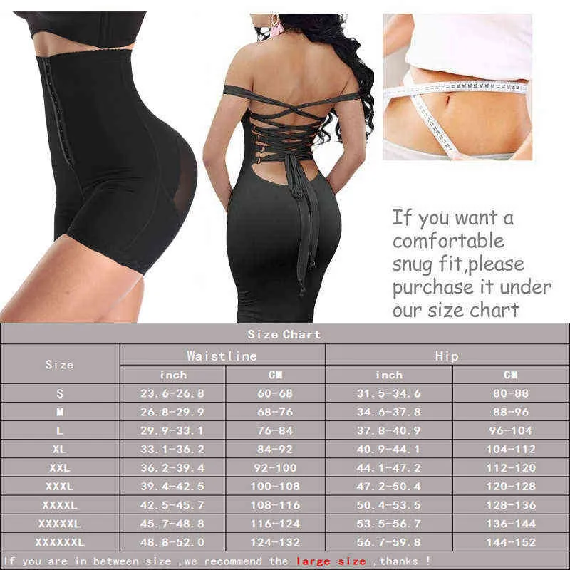 Şort S-6XL Shapewear İnce Karın Kontrol Kılavuzu Yüksek Bel Eğitmeni Kadın Vücut Şakacı Kaldırma Popo Kaldırıcısı ile Boyut Boyutu L220802