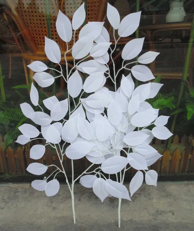 1ダースの人工白人のバンヤンは結婚式のフェスティバルのお祝いの背景道路を導く家のdiy装飾的な偽の花0614