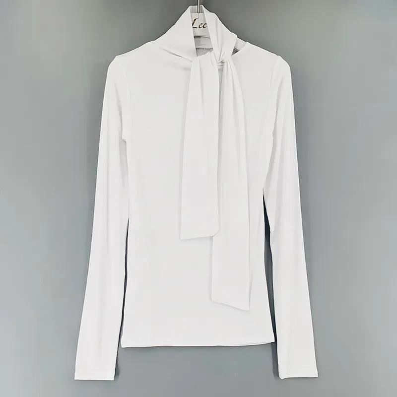 Solide basique à manches longues femmes t-shirt décontracté noir blanc mince mode hors épaule haut t-shirt dames mode coréen t-shirt 220408