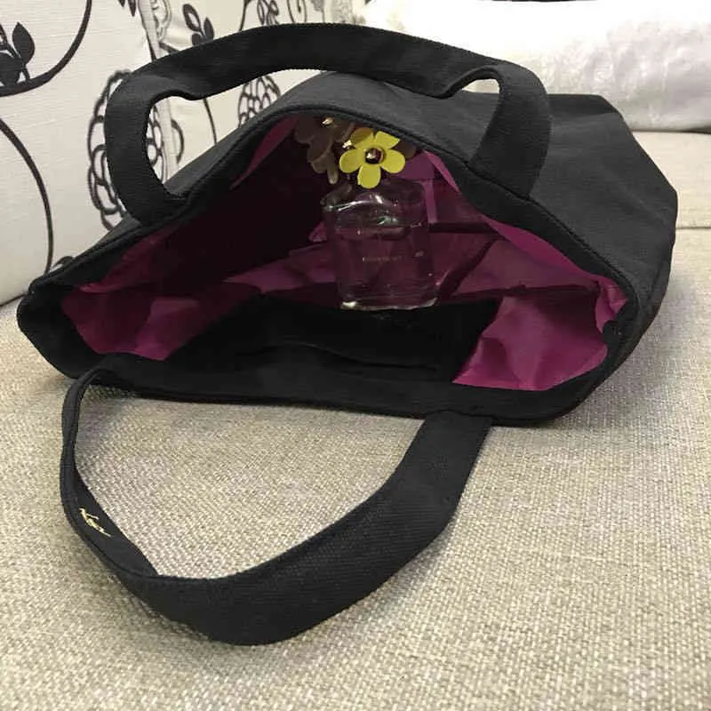 Designer s Tote Cosmetic European och American Portable Storage Leisure Canvas Axel Carry On Handbag Black Veet Handväska