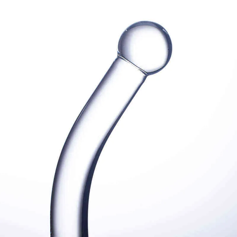 NXY Dildos Dongs Double Ended Crystal White Glass Dildo Artificial Penis Granule Spiral G Spot Massager Adult Game Sex Toys For Woman Gay 220511