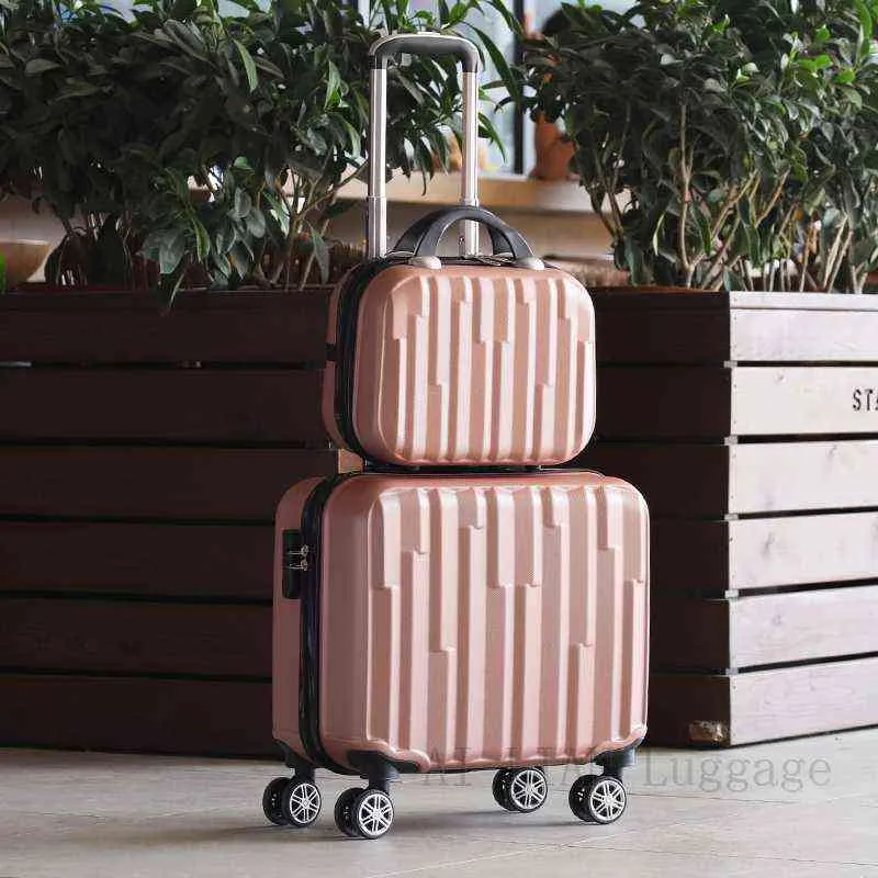 Nowy zestaw bagażu podróży dla kobiet walizka na kołach Dzieci Rolling Abs Trolley Bag Cabin Noś nas J220708 J220708