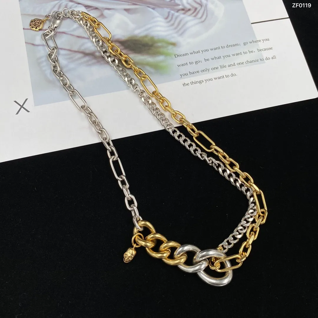 Nuovi pendenti dal design teschio gufo diamanti esagerata catena spessa collana da donna punk hip-hop orecchini da donna N012087