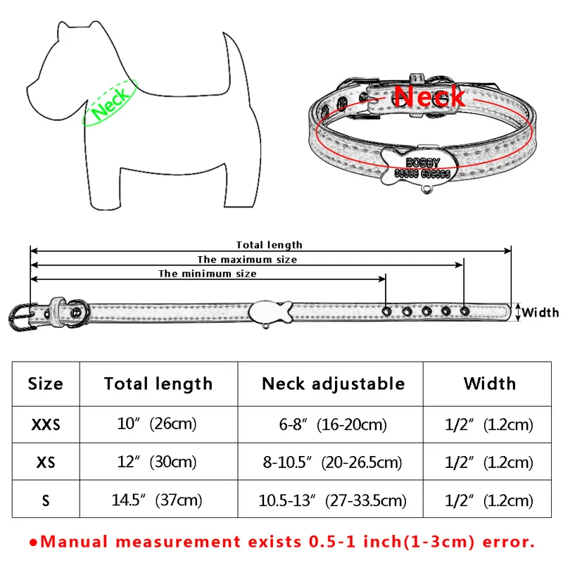 Personalisiertes Katzenhalsband, personalisierbar, für Welpen und kleine Hunde, ID-Halsbänder mit eingraviertem Namen und Telefonnummer, kostenlose Gravur für Chihuahua XXS XS S 220621