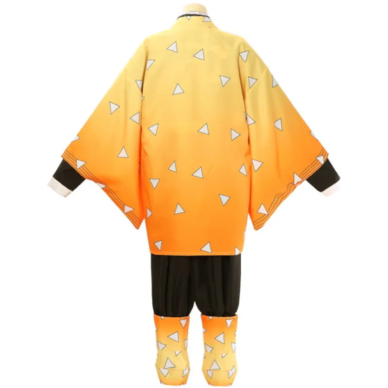 Anime demon slayer kimetsu no yaiba agatsuma zenitsu cosplay costume kvinnor kimono uniform halloween julfestkläder 220812