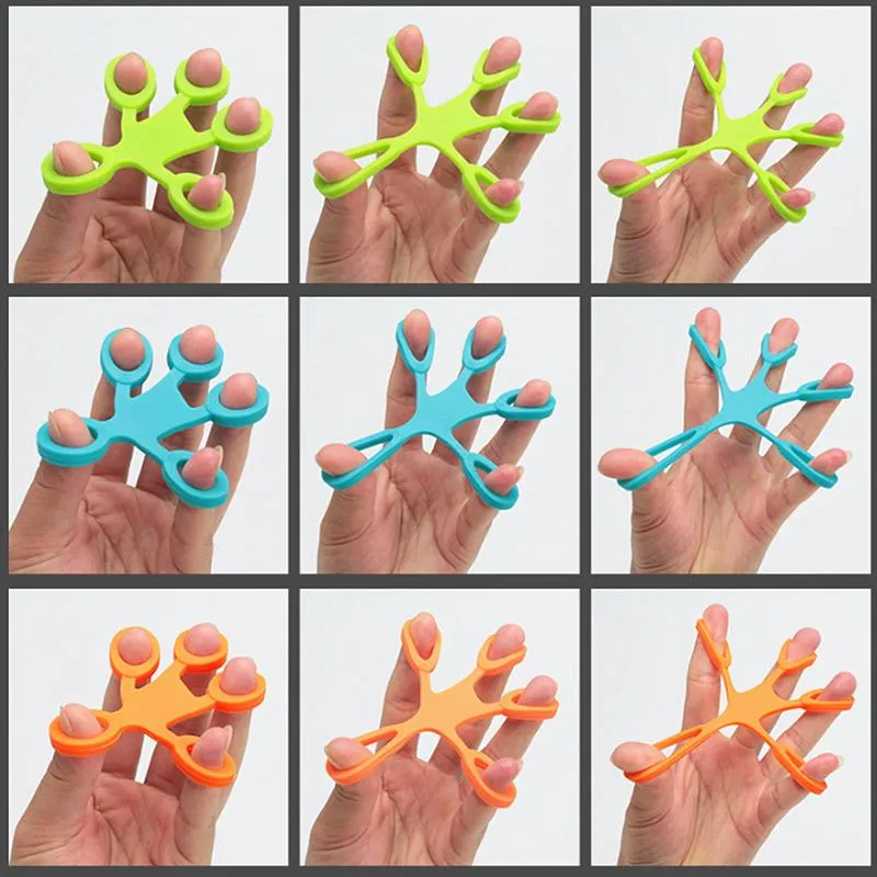 Finger Grip Silicone Ring Exerciser Antistress Resistance Band Fitness Stretcher 3 Levels Sensory Toy for Autism ADHD 220622