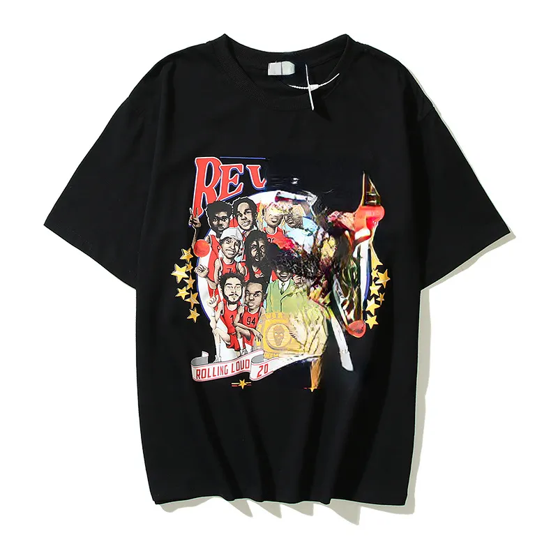 ラッパーバスケットボールヒップホップメンズアンドレディースラウンドネックルーズTシャツ