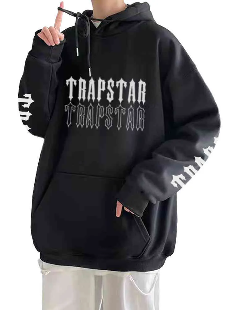 Trapstar Men Hoodies kunstbrief tweezijdige print sweatshirt herfst unisex klassiek merk lange mouw streetwear dames pullover