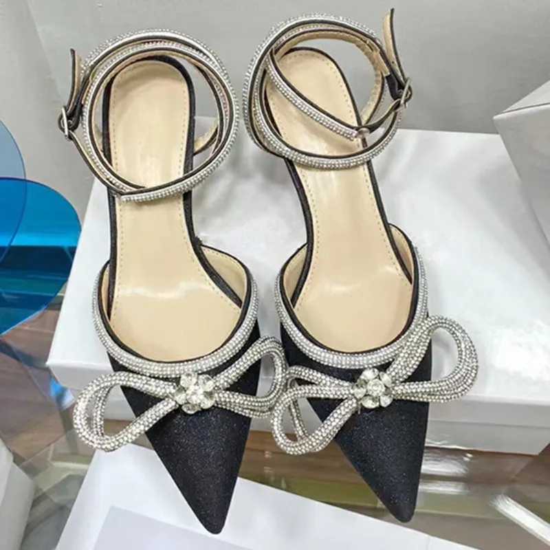 Summer Women Shoes Pauchins Luxury Rhinestone Gladiator Designer Women Sandals Wedding Banquet Party High Heels 6cm 8cm 10 cm