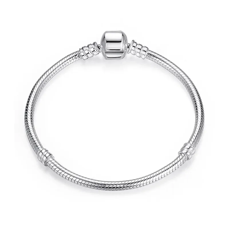 925 Серебряные серебряные заклинание, покрытые змеиной цепью, базовые бусинки, оригинальные украшения для браслета Pandora Pandora.