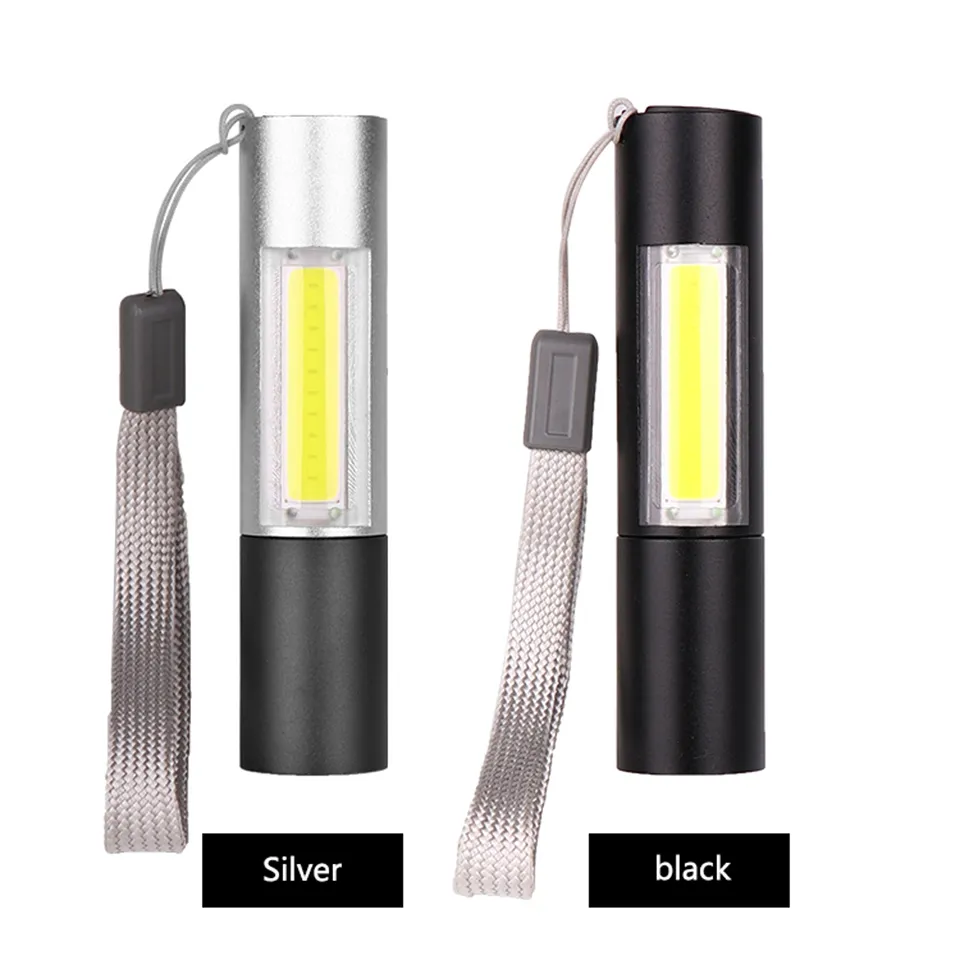 New 1000LM Q5 Mini led Flashlight Built in Battery Penlight Waterproof Torch 3 Modes Zoomable Focus Lantern Portable Light