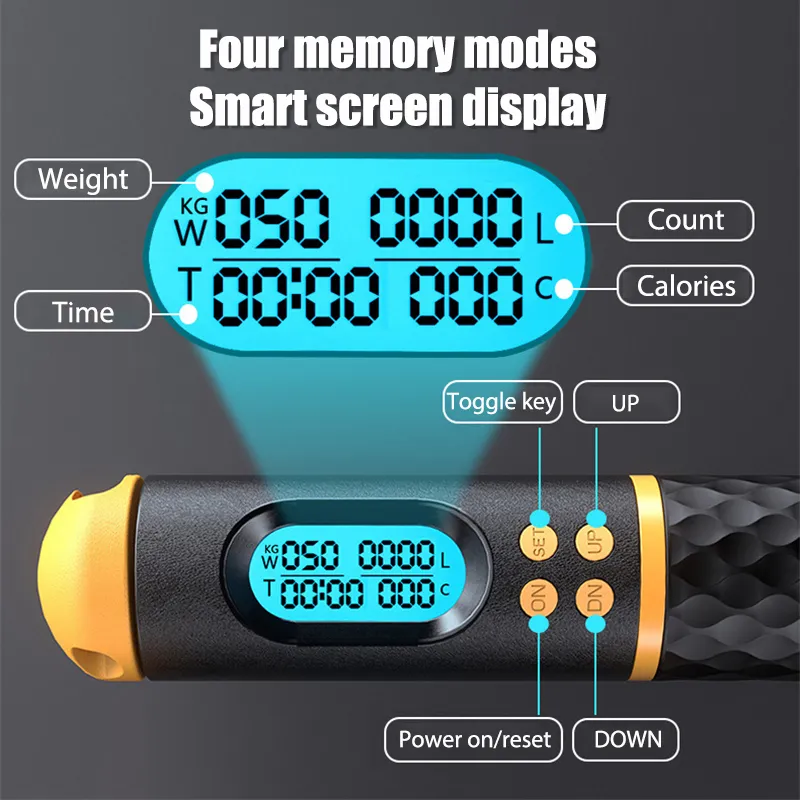 Jump Rope Counter Digital Jump Rope Speed Crossfit Loss Weight Cordless Skipping Rope Professional Exercise Fitness Equipment 220517