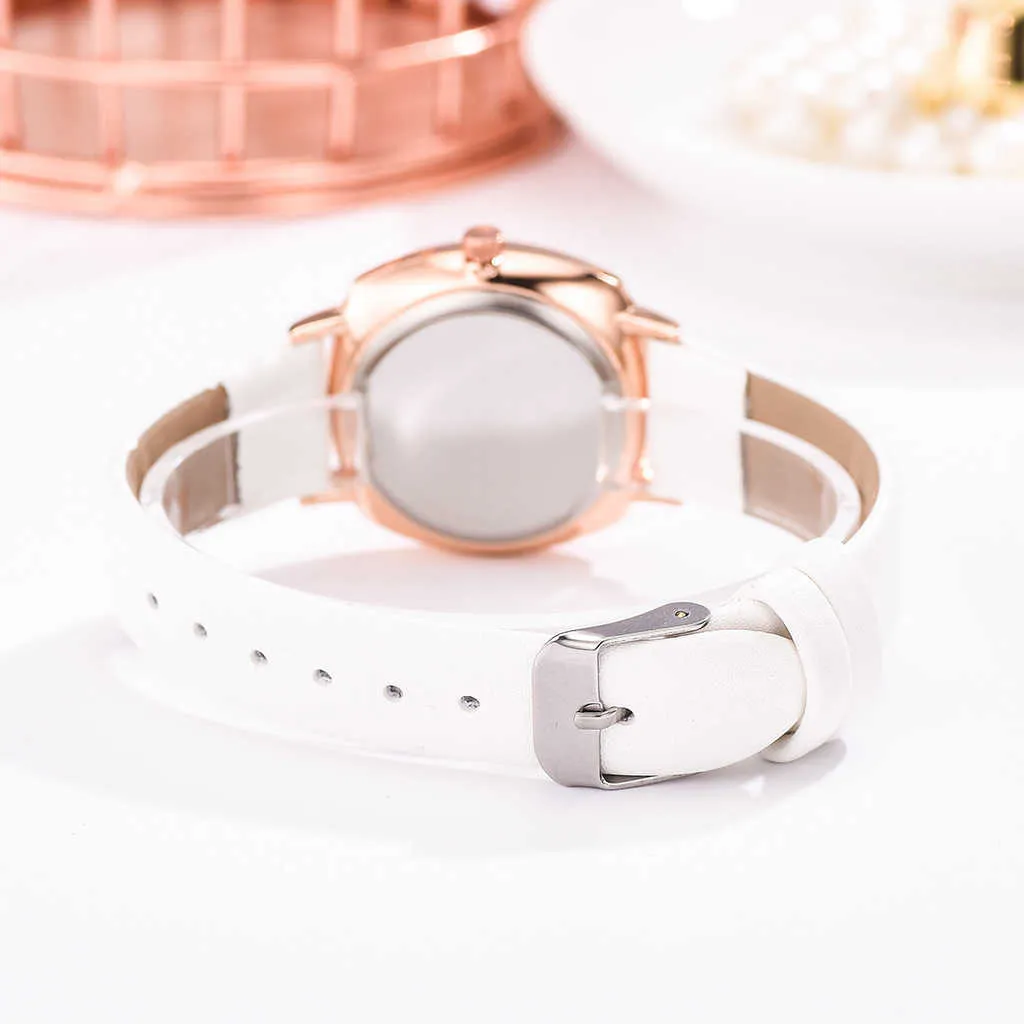 Dames chaudes montres costume minimaliste décontracté mode bracelet en polyuréthane femmes montre-bracelet ensemble de montre tout-Match temps