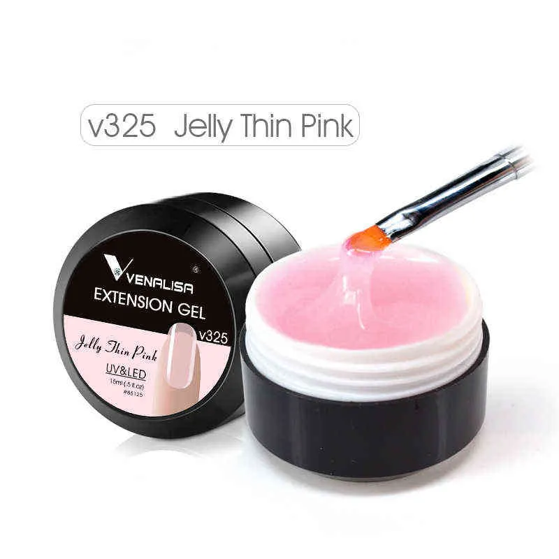 NXY Gel unghie Fornitura 15 ml Forte gelatina sottile Led Uv Soak Off Cover Rosa Clear Art Builder Camouflage Estendi francese 0328