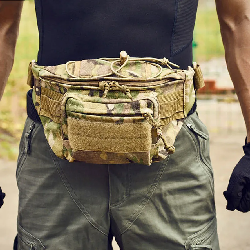 Outdoor Men Waterproof Molle Waist Fanny Pack Tactical Military Sport Army Bag Hiking Fishing Hunting Camping Travel Belt Pack 220721