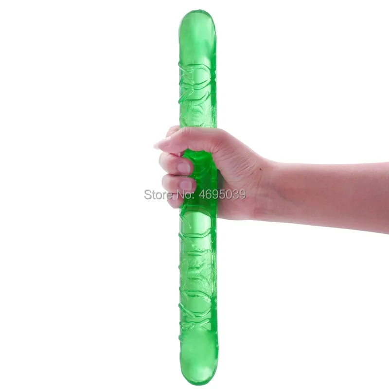 Dubbel lång dildo 33,5 cm för lesbisk flirtande onani realistiska flexibla sexiga leksaker kvinnor med vibrator butt plugg
