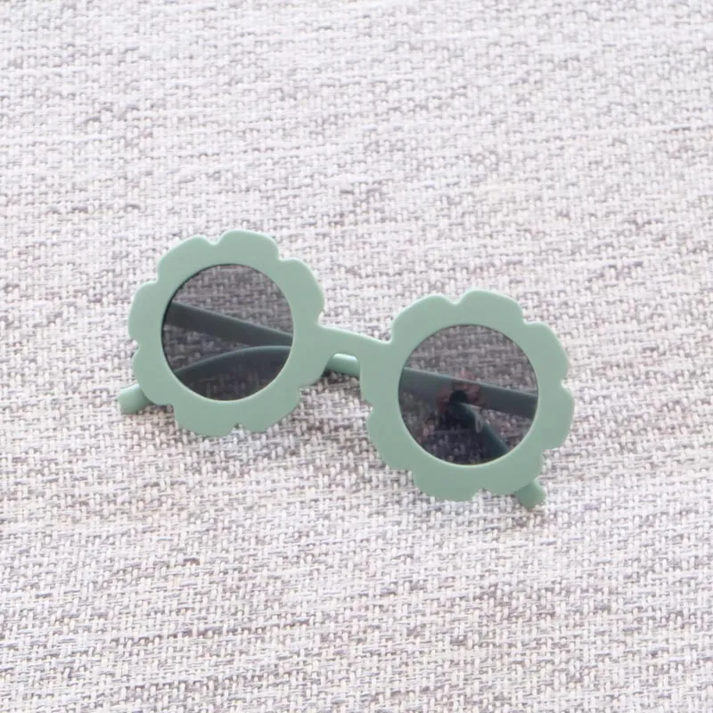 Круглые милые детские солнцезащитные очки с цельным солнцем и цветком, UV400, милые детские очки для мальчиков и девочек, детские очки Óculos de sol, 15 цветов, 349p