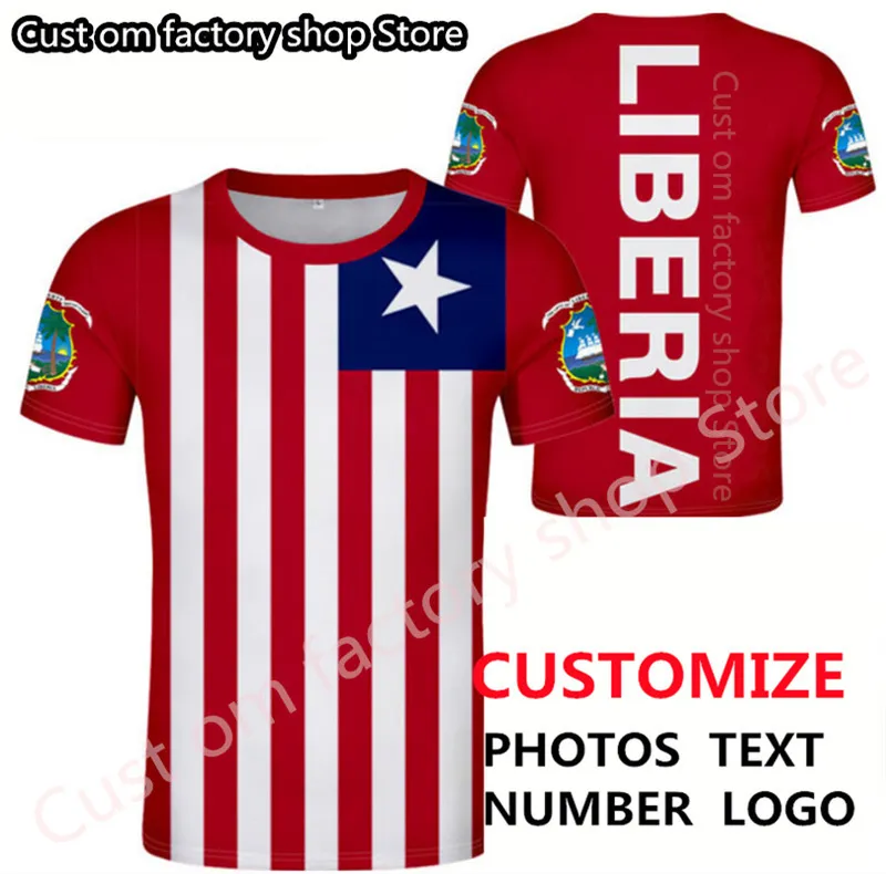 Liberia T Shirt Free Custom Made Numer Numer T-Shirt Nation Flag Republic Liberian Country College Ubrania 220609