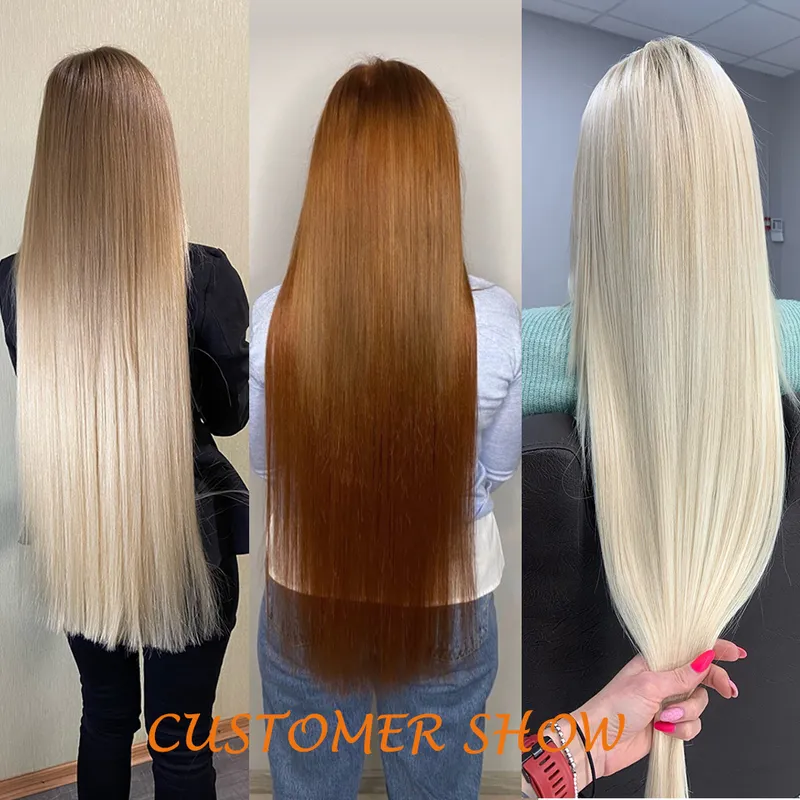 Straight Hair Extensions Heat Resistant Synthetic Hair Bundles Colorful High Temperature Cosplay Brown Blonde Hair 220622