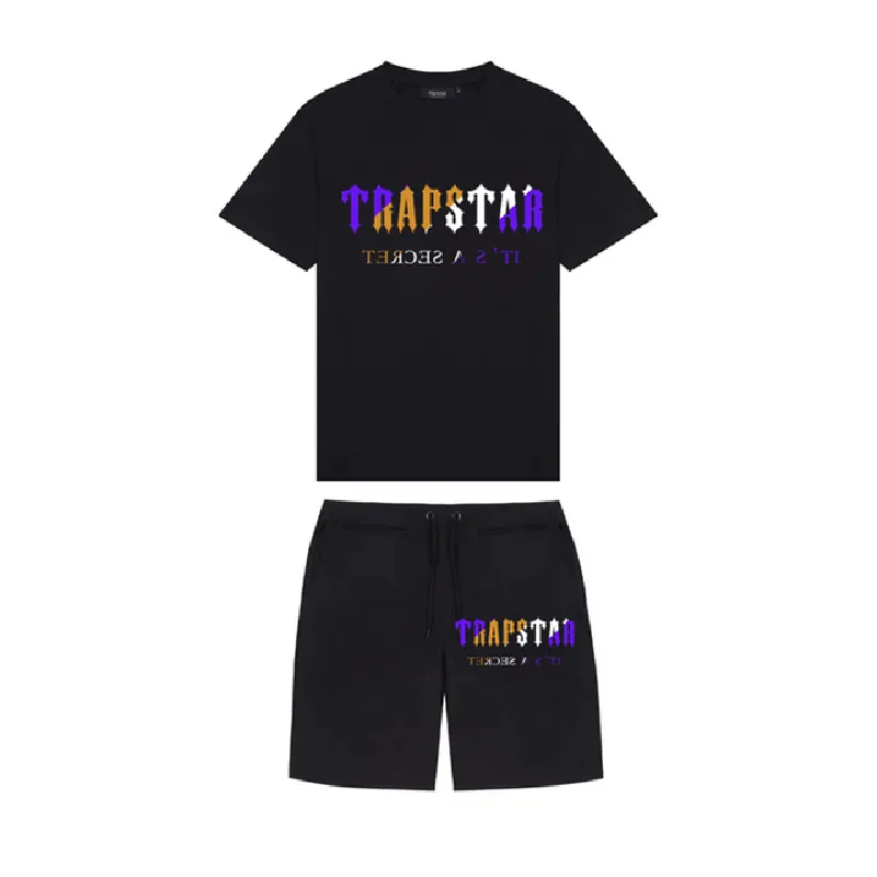 Verkoop als cakes Trapstar Mens Clothing T -shirt Tracksuit sets Harajuku Tops Leisure T Shirtbeach Casual Shorts Set 220707